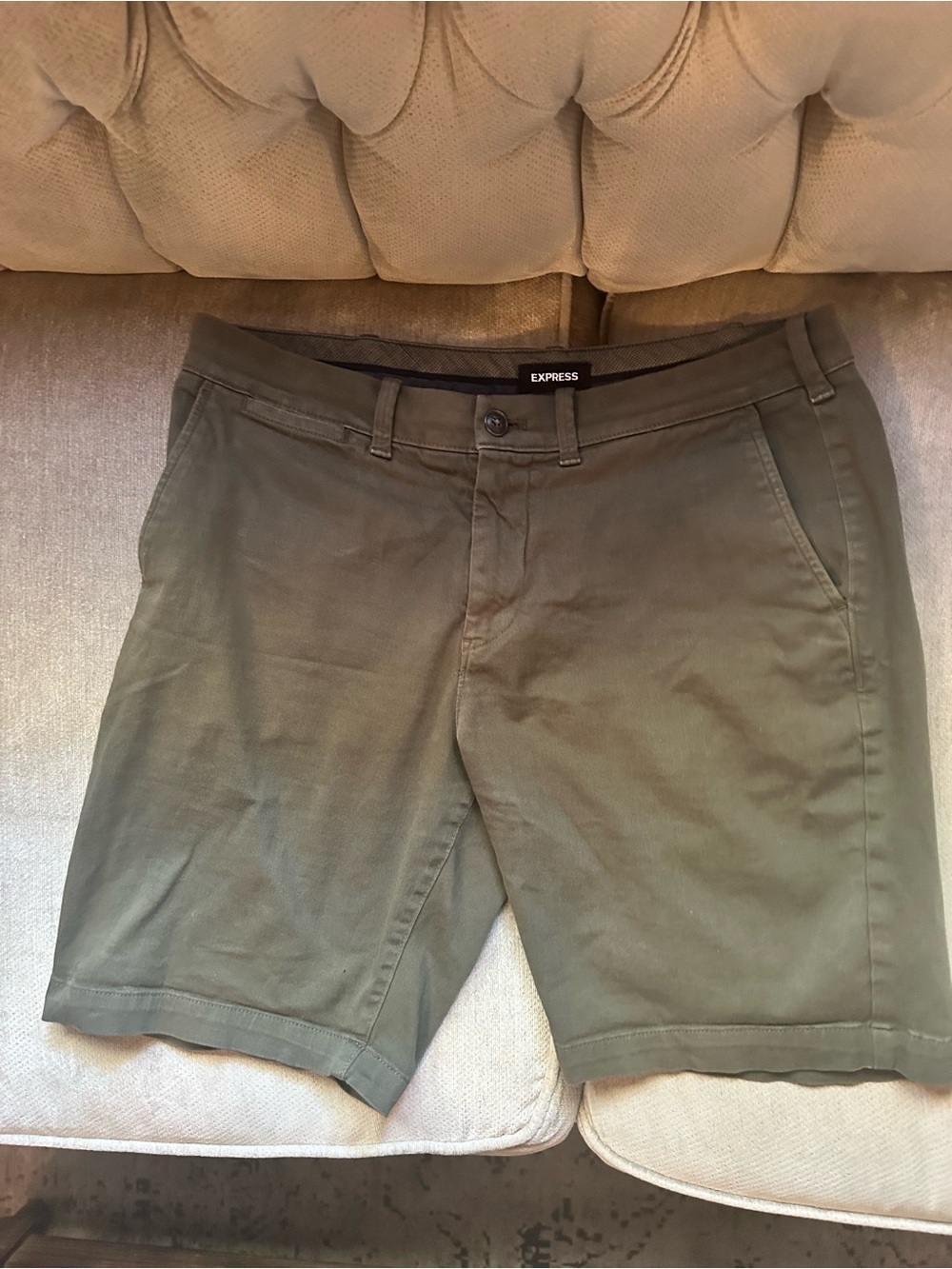 Supreme Olive Green Flat-Front Men's Shorts